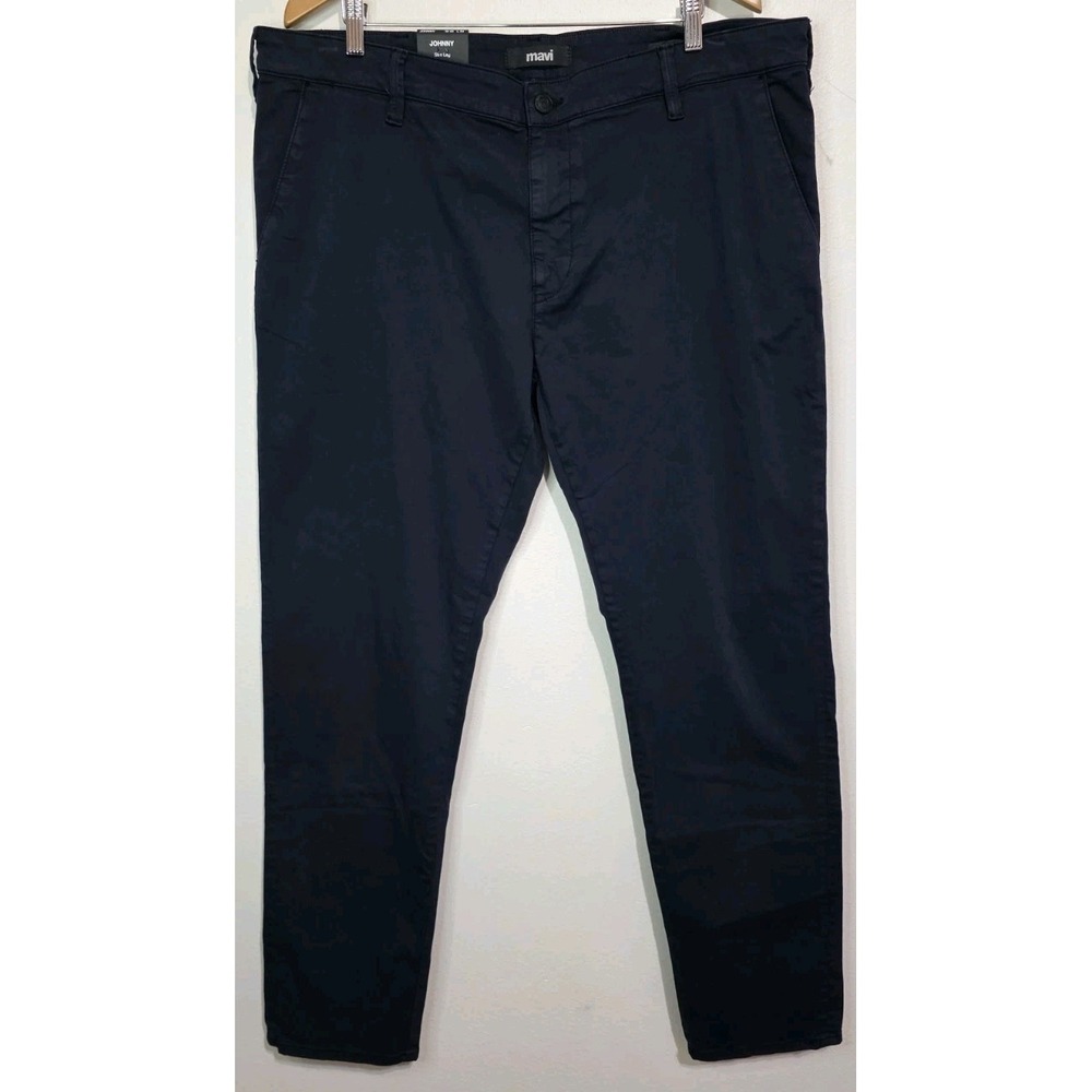 NEW Mavi‎ Pants Mens Size 40x32 Dark Navy Twill Johnny Slim Leg Stretch Chino